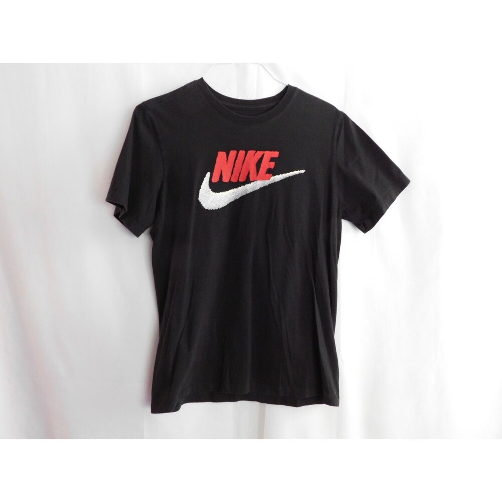 Nike T-Shirt Men's Black with Red The Nike Tee Athletic Cut Shirt Size Medium